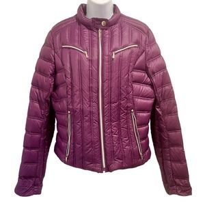 Laundry By Shelli Segal Puffer Jacket Lightweight Womens XL Purple 0,0,1:S-1450